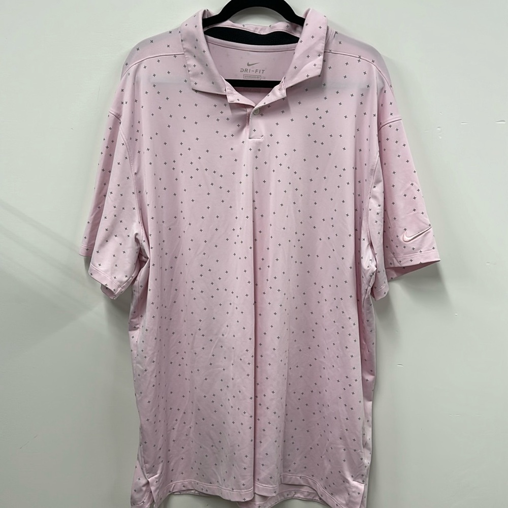 Nike pink gray plus golf dri-fit polo shirt 2XL